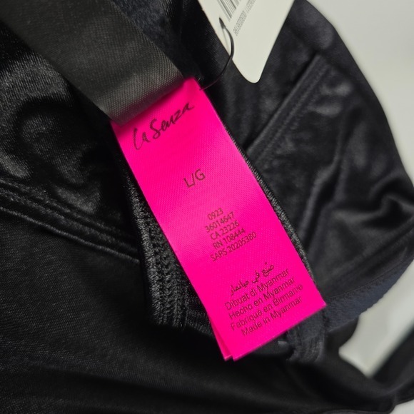 NWT La Senza Women's Satin Underwire Cutout Thong Bodysuit Teddy Black Large - Picture 8 of 14